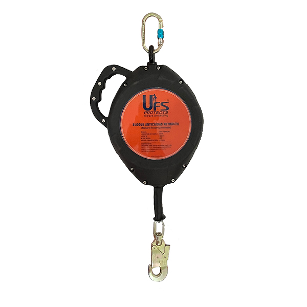 LÍNEA DE VIDA AUTORRETRÁCTIL CON AMORTIGUADOR Y CABLE DE ACERO GALVANIZADO UFS USP-16000(15) 15 M (50 FT)